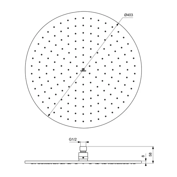 Palarie de dus Ideal Standard IdealRain 400 mm auriu periat 1 functie [8]
