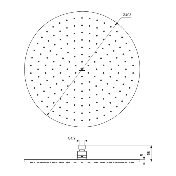 Palarie dus Ideal Standard IdealRain argintiu Silver Storm 400 mm [11]