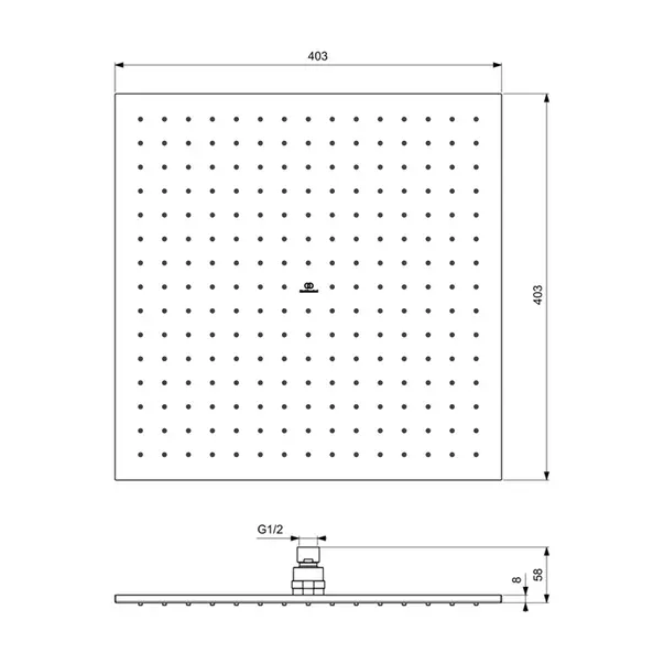 Palarie de dus Ideal Standard IdealRain 400x400 mm auriu periat 1 functie [6]