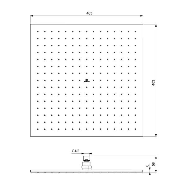 Palarie de dus Ideal Standard IdealRain 400x400 mm gri Magnetic Grey 1 functie [12]