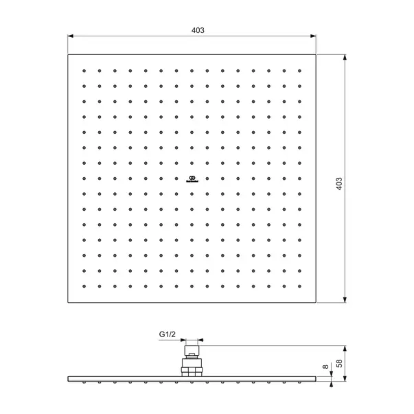 Palarie de dus Ideal Standard IdealRain 400x400 mm argintiu Silver Storm 1 functie [9]