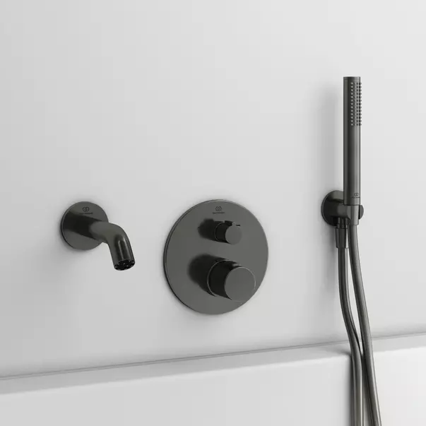 Baterie cada - dus incastrata Ideal Standard Ceratherm T100 gri Magnetic Grey fara corp ingropat [4]