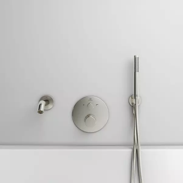 Baterie cada - dus incastrata Ideal Standard Ceratherm T100 argintiu Silver Storm fara corp ingropat [3]