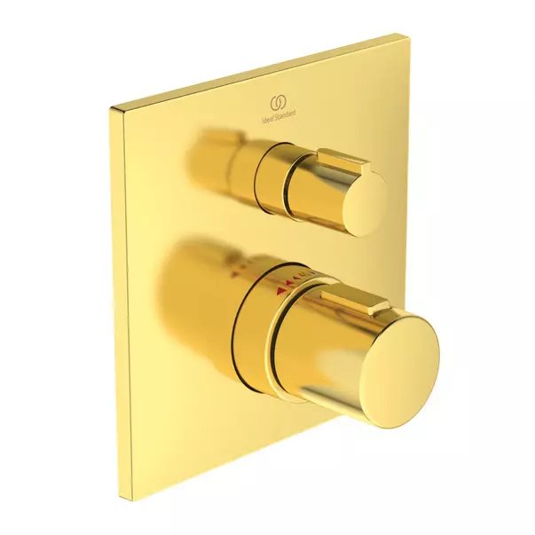 Baterii baie - Baterie dus incastrata Ideal Standard Ceratherm C100 auriu periat fara corp ingropat