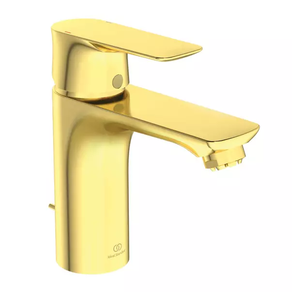 Baterii lavoar - Baterie lavoar Ideal Standard Connect Air pentru presiune scazuta auriu periat cu ventil metalic