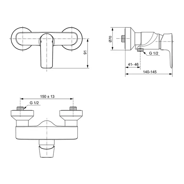 Baterie dus Ideal Standard Connect Air monocomanda auriu periat [4]