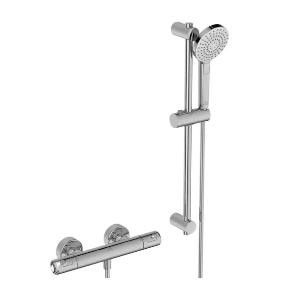 Baterie dus termostatata Ideal Standard Ceratherm T50 crom lucios cu set de dus cu bara 60 cm [2]