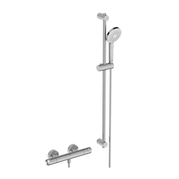 Baterii baie - Baterie dus termostatata Ideal Standard Ceratherm T50 crom lucios cu set de dus cu bara 90 cm