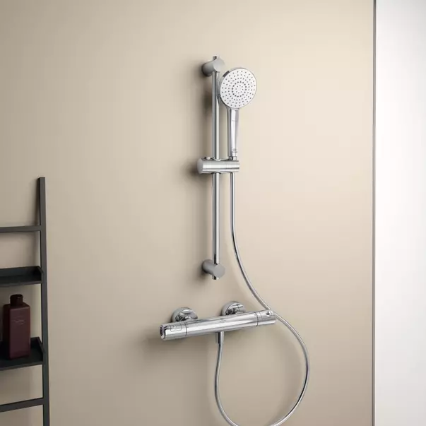 Baterie dus termostatata Ideal Standard Ceratherm T50 crom lucios cu set de dus cu bara 90 cm [3]