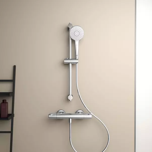 Baterie dus termostatata Ideal Standard Ceratherm T50 crom lucios cu set de dus cu bara 90 cm [5]