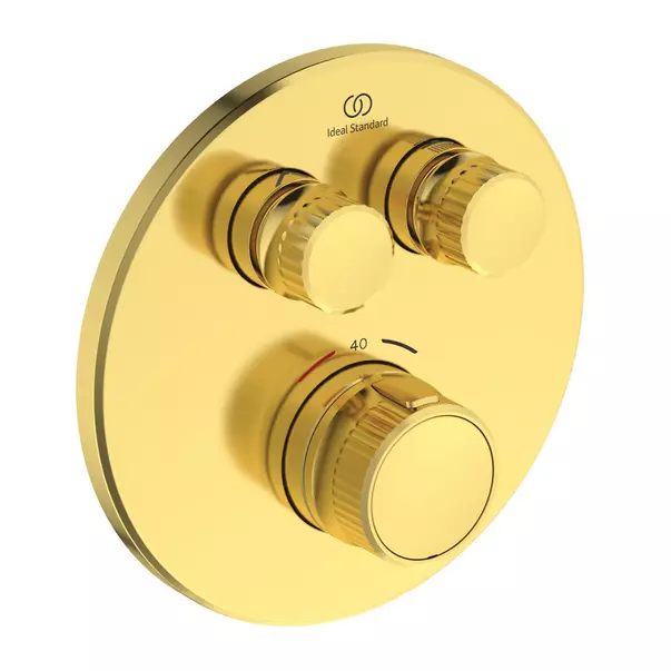 Baterii baie - Baterie dus incastrata Ideal Standard Ceratherm Navigo fara corp ingropat auriu periat