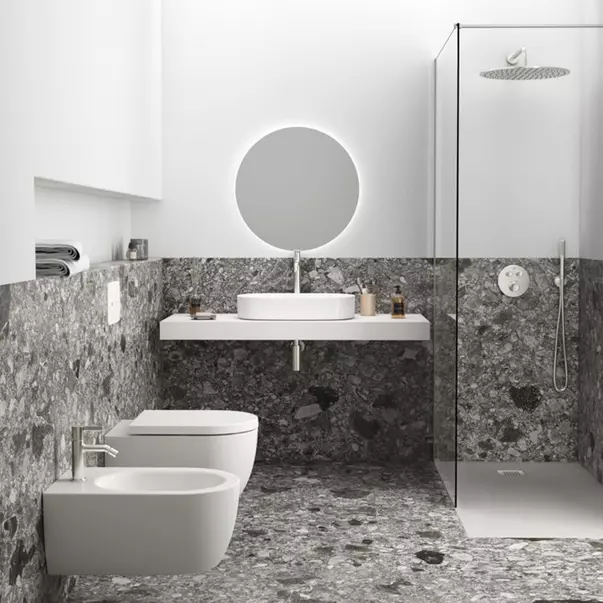 Baterii baie - Baterie dus incastrata Ideal Standard Ceratherm Navigo fara corp ingropat argintiu Silver Storm