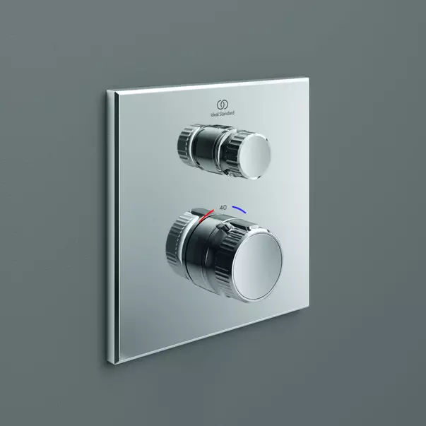 Baterii baie - Baterie dus incastrata Ideal Standard Ceratherm Navigo patrata crom lucios fara corp ingropat