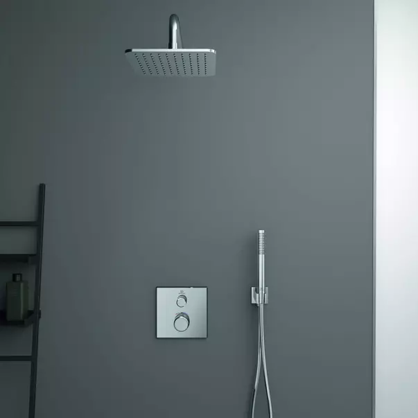 Baterie dus incastrata Ideal Standard Ceratherm Navigo patrata crom lucios fara corp ingropat [5]