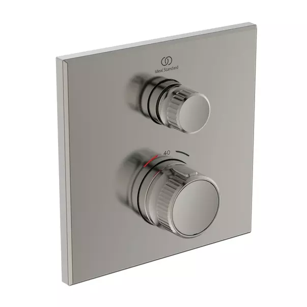 Baterii baie - Baterie dus incastrata Ideal Standard Ceratherm Navigo patrata argintiu Silver Storm fara corp ingropat