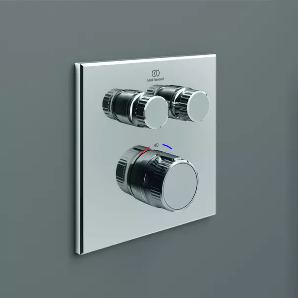 Baterii baie - Baterie dus incastrata Ideal Standard Ceratherm Navigo patrata fara corp ingropat crom lucios