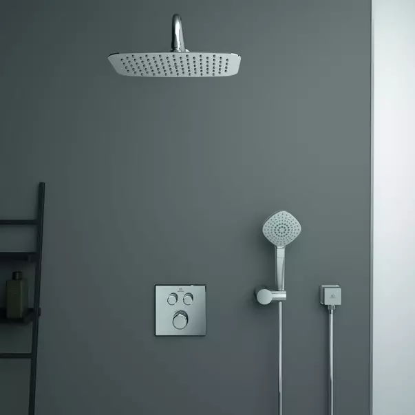 Baterie dus incastrata Ideal Standard Ceratherm Navigo patrata fara corp ingropat crom lucios [5]