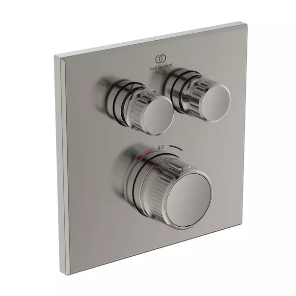 Baterii baie - Baterie dus incastrata Ideal Standard Ceratherm Navigo patrata fara corp ingropat argintiu Silver Storm
