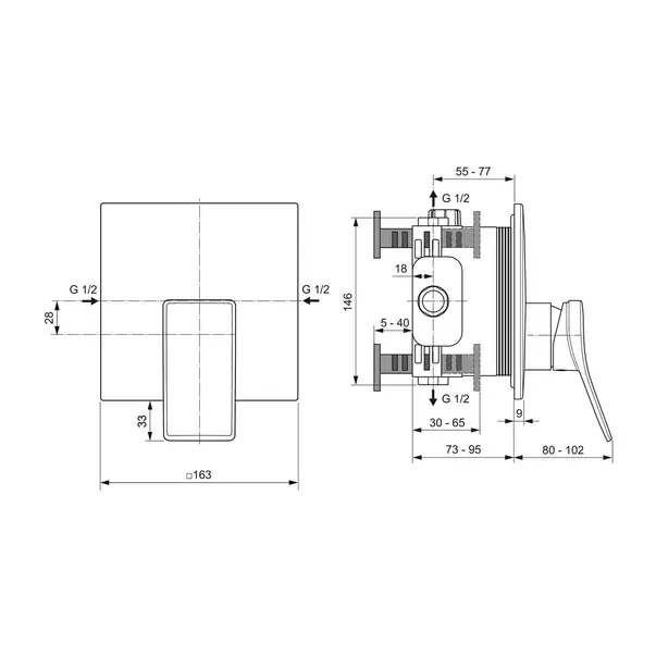 Baterie dus incastrata Ideal Standard Atelier Conca auriu periat fara corp ingropat [6]