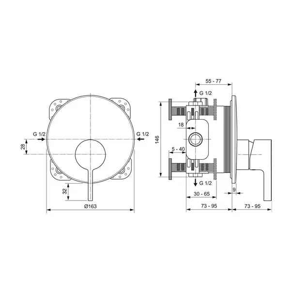 Baterie dus incastrata Ideal Standard Atelier Joy auriu periat fara corp ingropat [8]