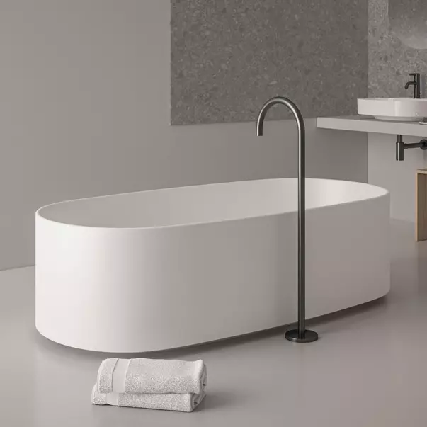 Baterii cada - Pipa cada freestanding Ideal Standard Atelier Joy gri Magnetic Grey cu corp ingropat