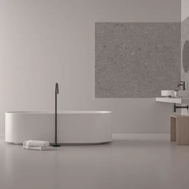 Pipa cada freestanding Ideal Standard Atelier Joy gri Magnetic Grey cu corp ingropat [3]