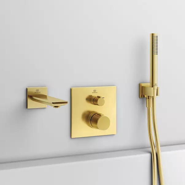 Baterie cada - dus incastrata Ideal Standard Ceratherm C100 auriu periat fara corp ingropat [2]