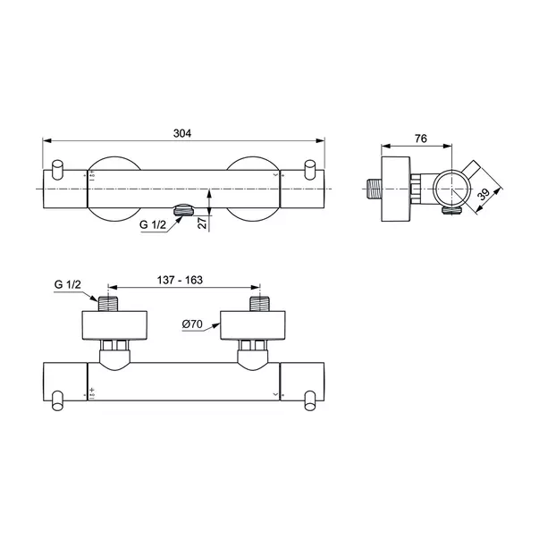 Baterie dus termostatata Ideal Standard Ceratherm T125 gri Magnetic mat [6]