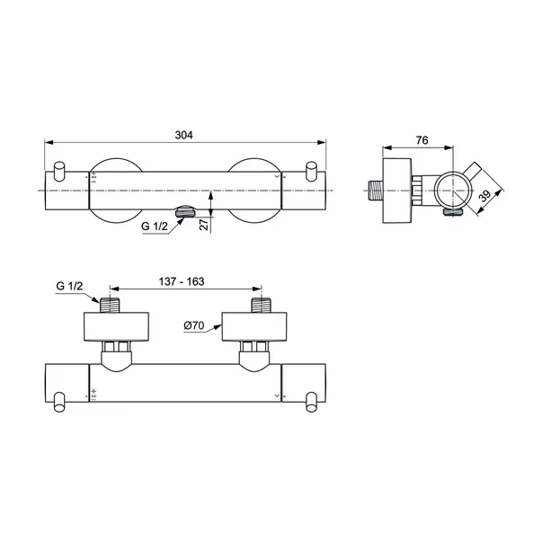 Baterie dus termostatata Ideal Standard Ceratherm T125 crom lucios [7]