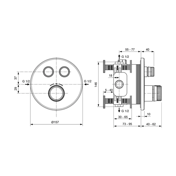 Sistem de dus incastrat Ideal Standard Ceratherm Navigo crom lucios [12]