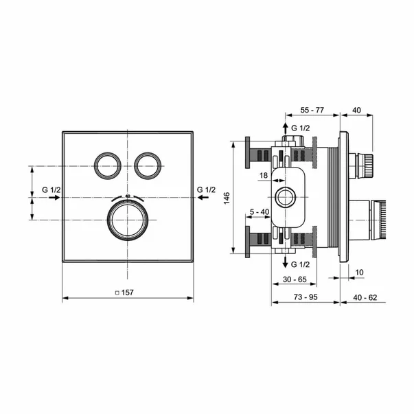 Sistem de dus incastrat Ideal Standard Ceratherm Navigo crom [10]