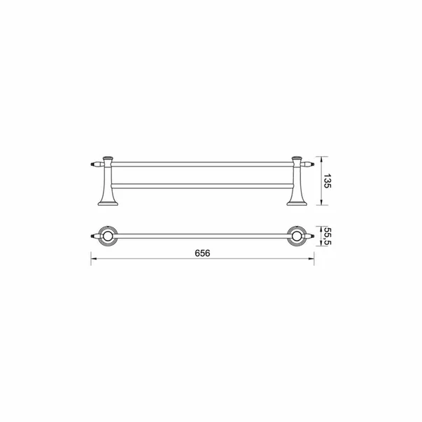 Bara dubla portprosop Ferro Antica bronz antichizat 600 mm [2]