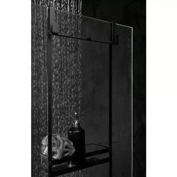 Etajera dubla cu agatatoare Deante Mokko negru 76x30 cm [11]