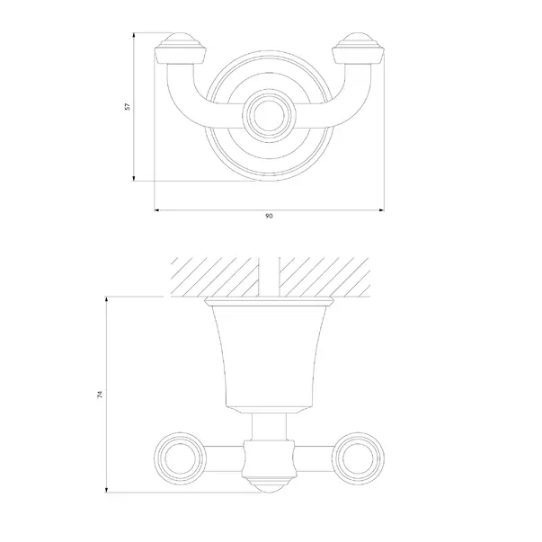 Cuier dublu Omnires Art Line bronz antic [2]
