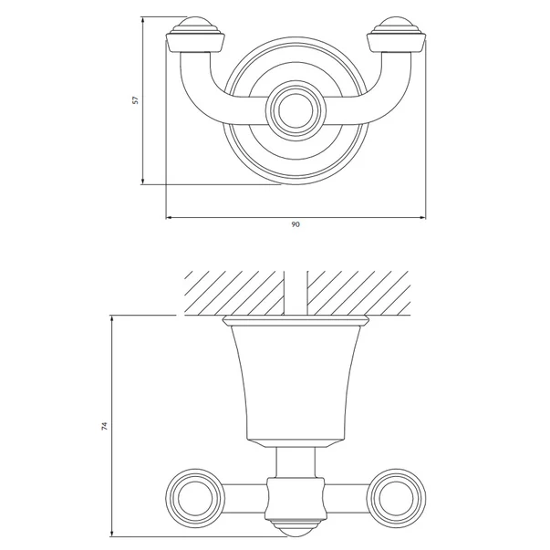 Cuier dublu alama periata Omnires Art Line [2]