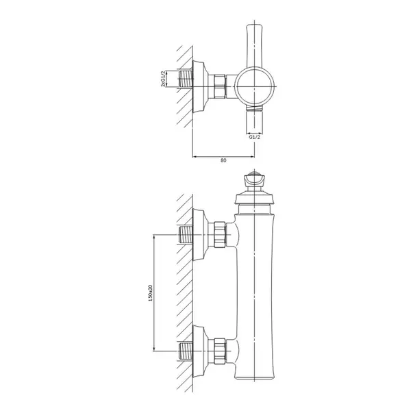 Baterie dus cupru periat Omnires Armance [2]