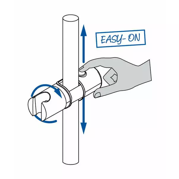 Suport pentru dus de mana pentru bara glisanta Deante Easy Fix crom [2]