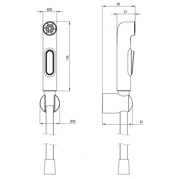 Dus igienic Deante Bidetta cu suport fix 120 cm [3]