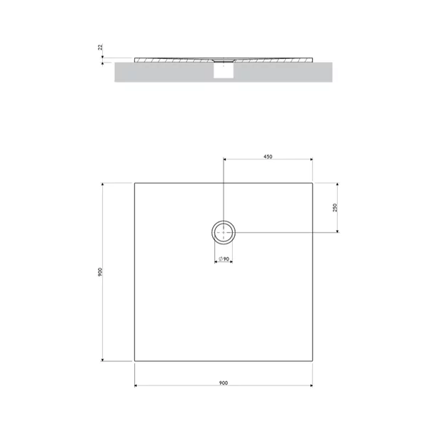 Cadita de dus compozit Omnires AquaPure M+ patrata alb mat 90x90 cm [1]