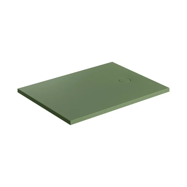 Cadite dreptunghiulare - Cadita de dus compozit Omnires AquaRock M+ dreptunghiulara verde olive mat 80x100 cm