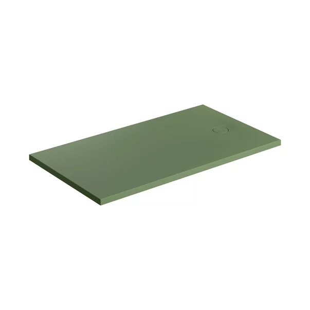 Cadite dreptunghiulare - Cadita de dus compozit Omnires AquaRock M+ dreptunghiulara verde olive mat 80x140 cm