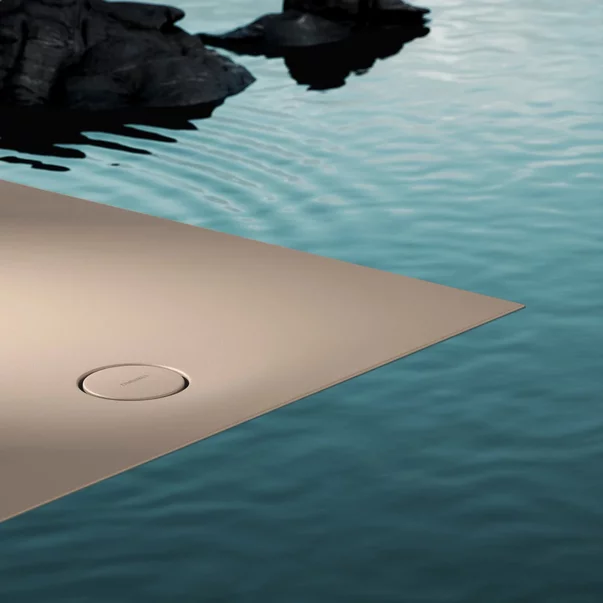 Cadita de dus compozit Omnires AquaRock M+ patrata bej dune mat 90x90 cm [2]