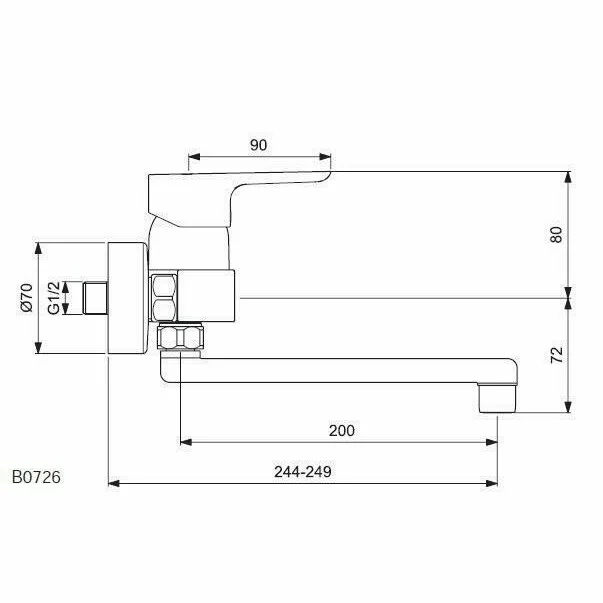 Baterie bucatarie cu pipa lunga montare pe perete Ideal Standard Ceraplan III [2]