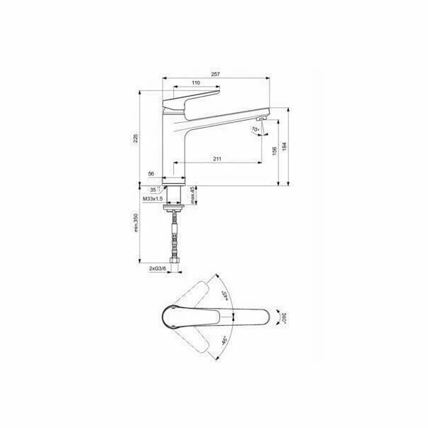 Baterie bucatarie Ideal Standard Ceraplan III pentru montare sub fereastra [2]