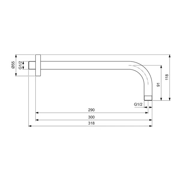 Brat de dus Ideal Standard IdealRain 30 cm gri Magnetic Grey [7]