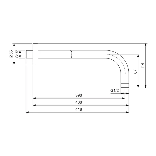 Brat de dus Ideal Standard IdealRain 40 cm gri Magnetic Grey [10]