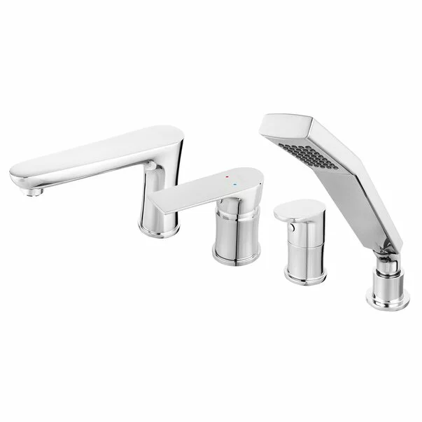 Baterie cada - dus cu 4 piese Ferro Square crom [1]