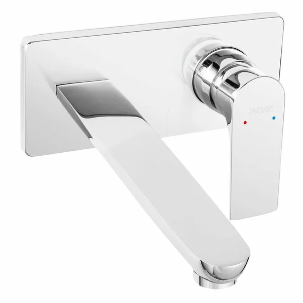 Baterii lavoar - Baterie lavoar incastrata crom cu pipa 22 cm Ferro Square