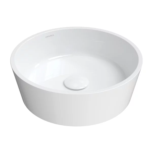 Obiecte Sanitare - Lavoar pe blat Omnires Bari M+ alb 38 cm