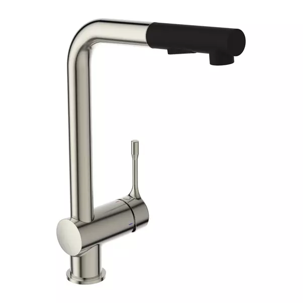 Baterii cu dus extractabil - Baterie bucatarie cu dus extractibil Ideal Standard Ceralook BlueStart argintiu Silver Storm